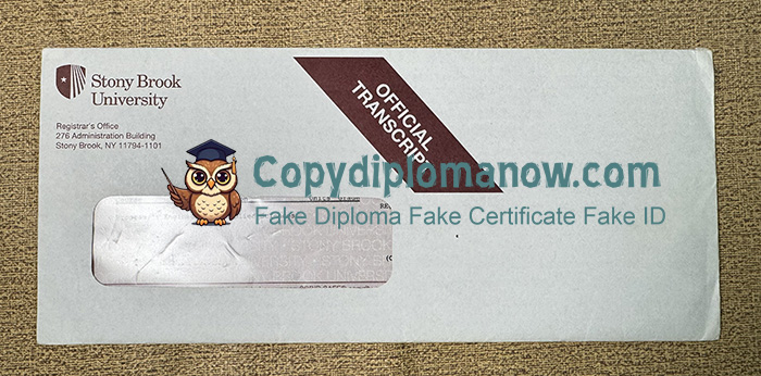 Stony Brook University Transcript envelope