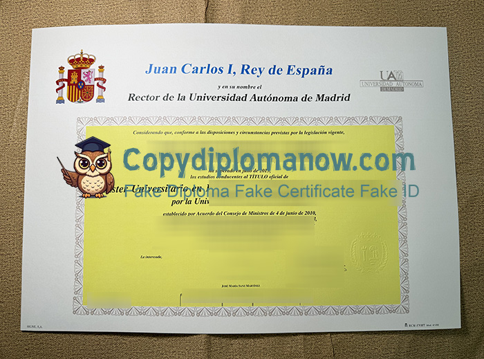 Universidad Autónoma de Madrid Diploma