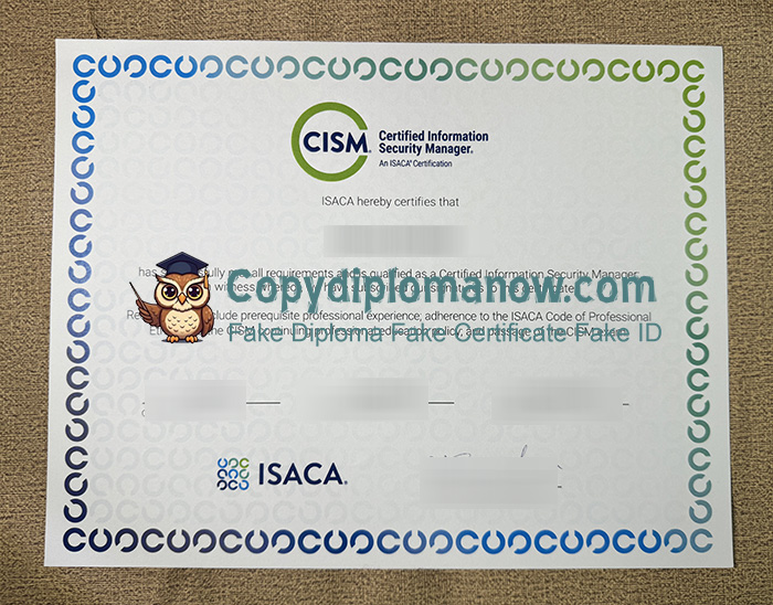 CISM Certificate, Certified Information Security Manager