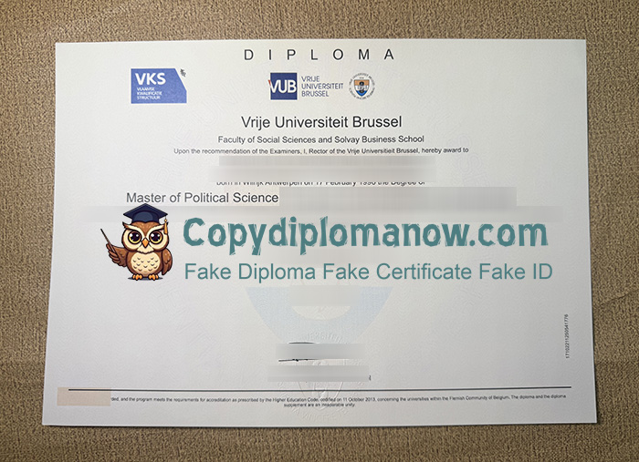 Vrije Universiteit Brussel Diploma, VUB Diploma