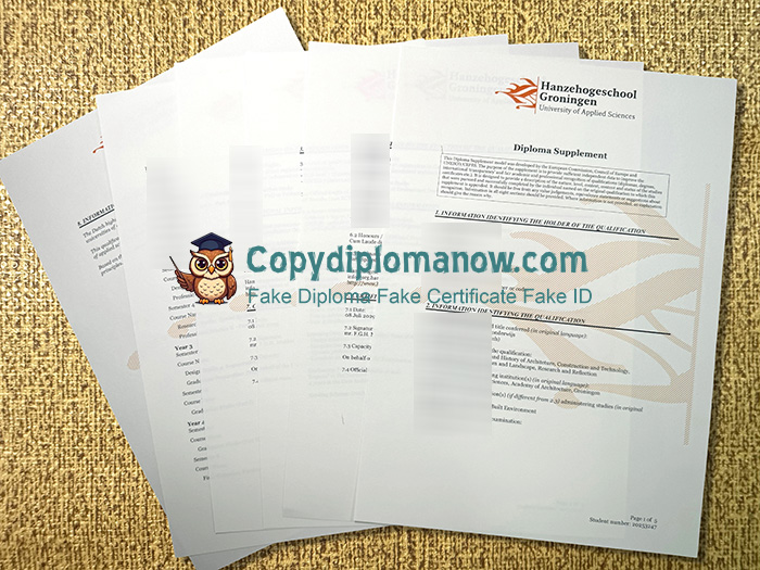 Hanze University of Applied Sciences Diploma Supplement, Hanzehogeschool Groningen Diploma Supplement