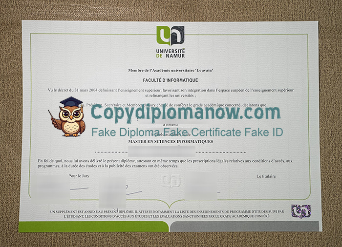 Université de Namur Diploma