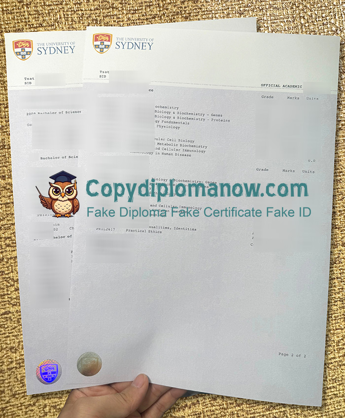 University of Sydney Transcript, USYD Transcript