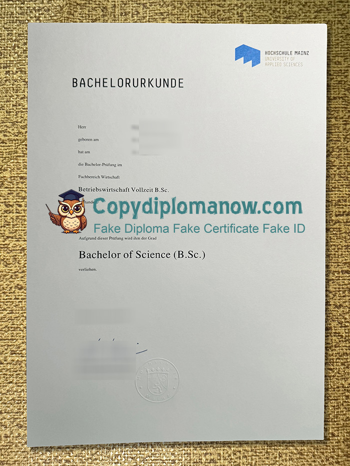 Hochschule Mainz Urkunde