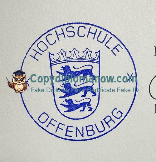 Hochschule Offenburg Urkunde seal