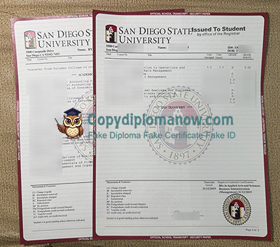 SDSU Transcript