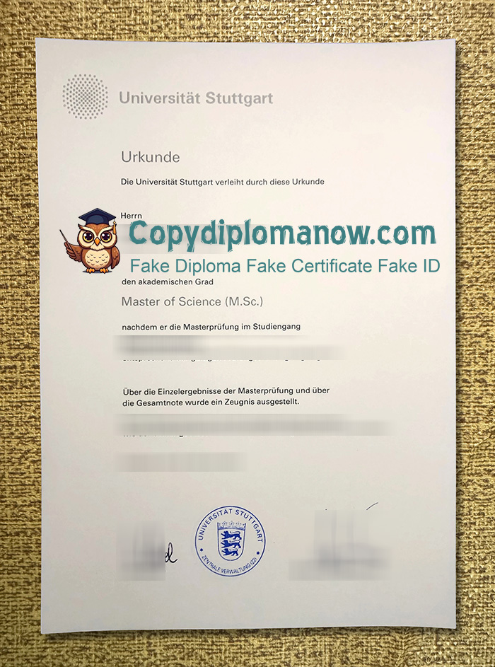 Universität Stuttgart Urkunde