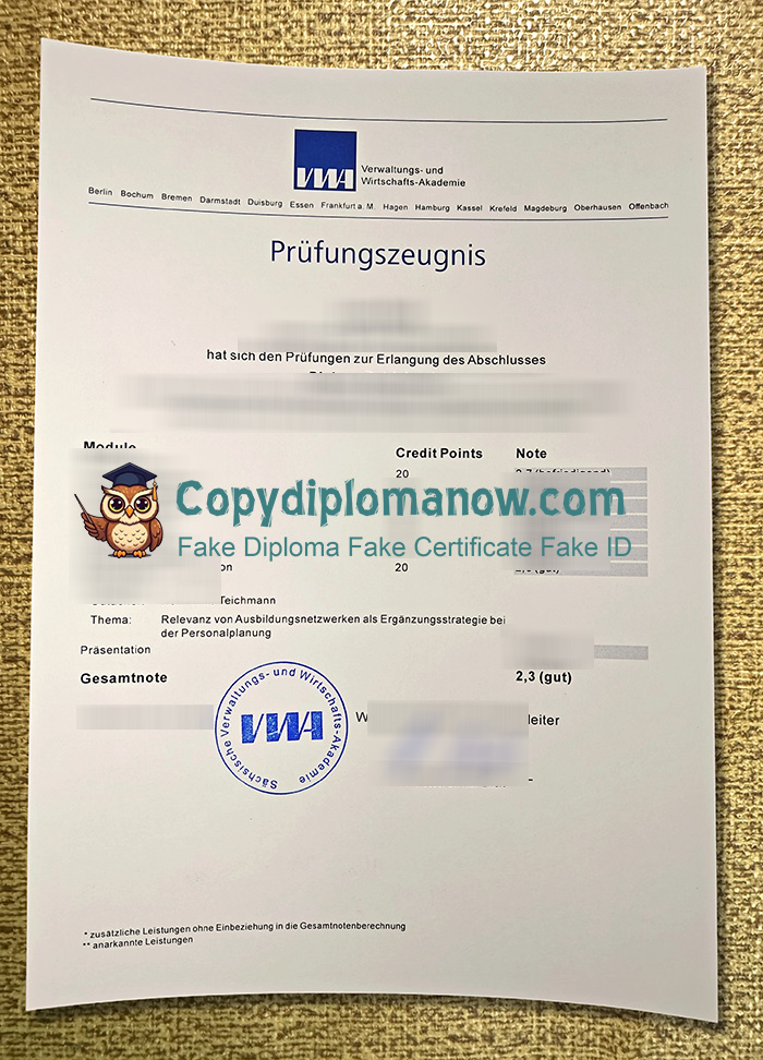 VWA Zeugnis