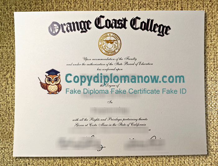 Orange Coast College Diploma, OCC Diploma