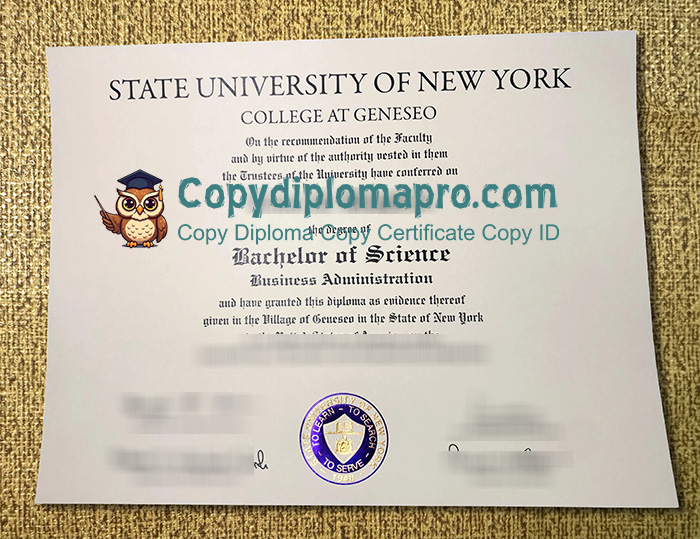 SUNY Geneseo Diploma