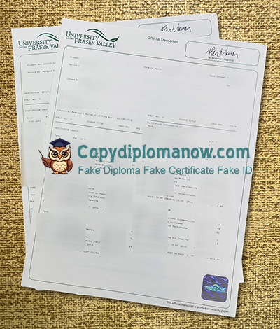 UFV Transcript