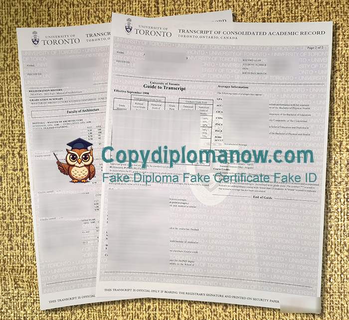 University of Toronto Transcript