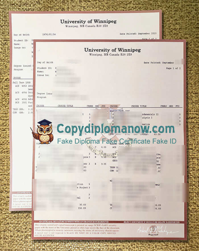 University of Winnipeg Transcript, UWinnipeg Transcript