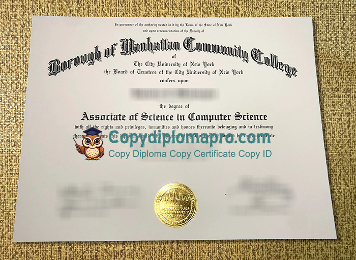 Borough of Manhattan Community College Diploma, BMCC Diploma,
