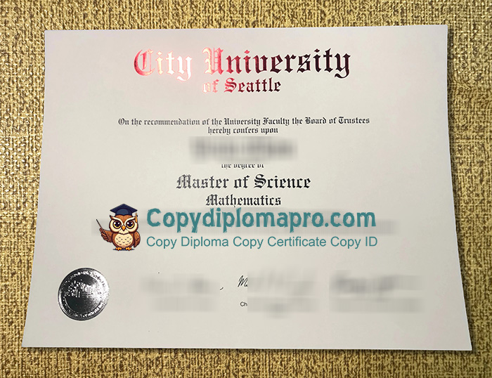 City University of Seattle Diploma, CityU Diploma