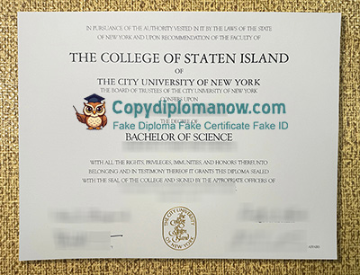 College of Staten Island Diploma, CSI Diploma
