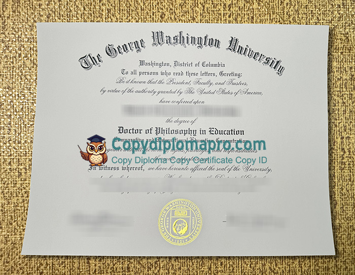 George Washington University Diploma, GWU Diploma