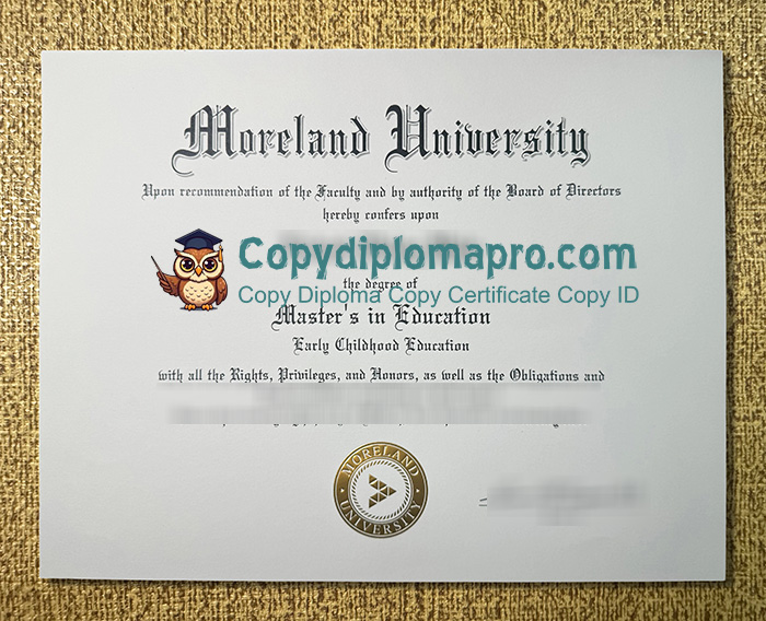 Moreland University Diploma