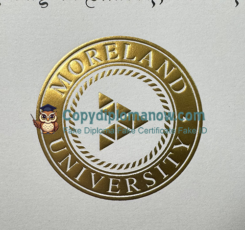 Moreland University Diploma seal