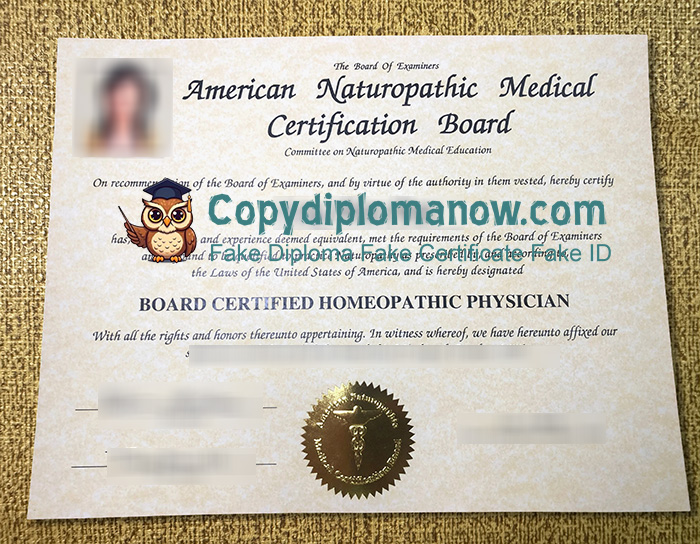 American Naturopathic Medical Certification Board Certificate, ANMCB Certificate