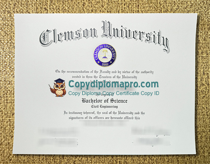 Clemson University Diploma