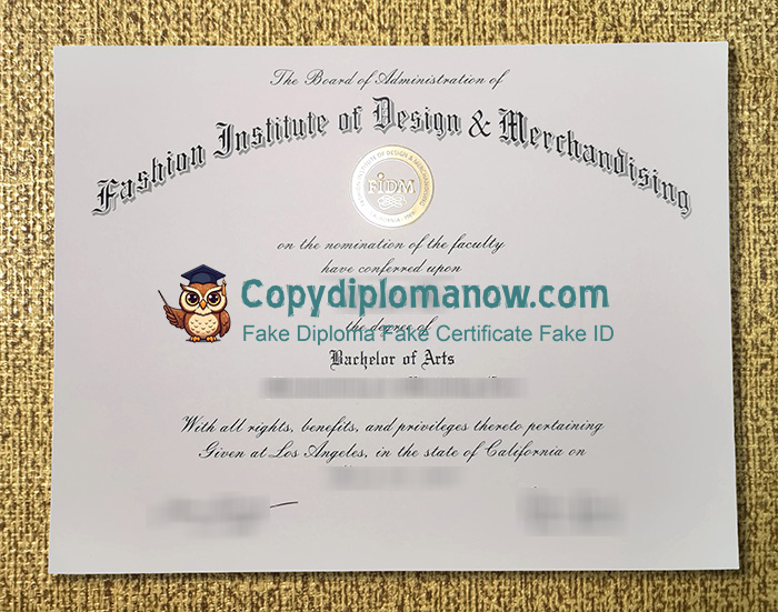 Fashion Institute of Design and Merchandising Diploma, FIDM Diploma