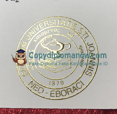 St. John's University Diploma seal