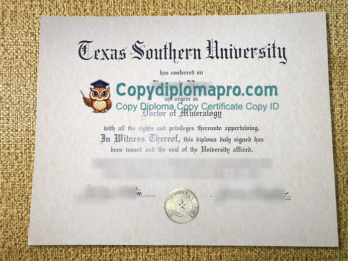 Texas Southern University Diploma