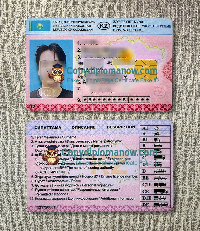 Republic of kazakhstan Drving license