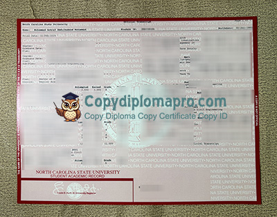 University of North Carolina Transcript