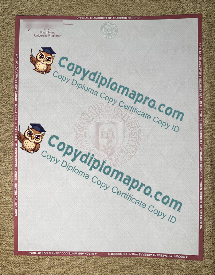 Ohio State University Transcript, OSU Transcript
