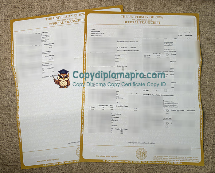 University of Iowa Transcript