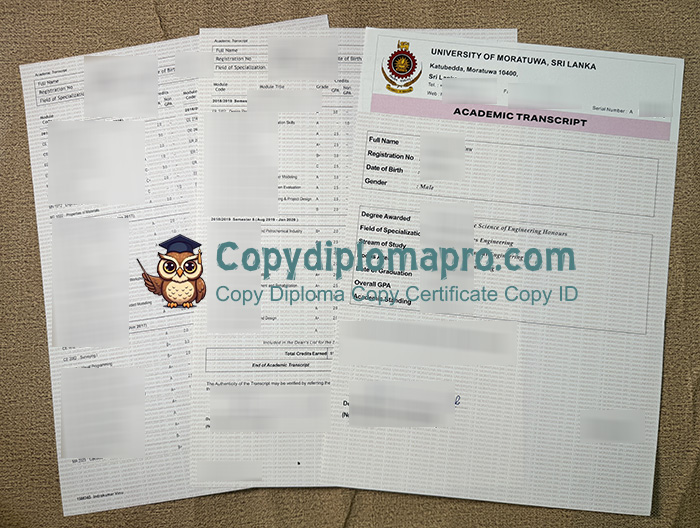 University of Moratuwa Transcript