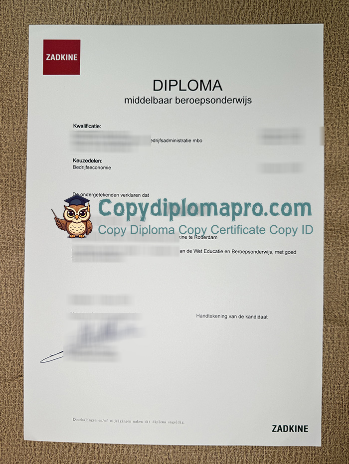 Zadkine Diploma middelbaar beroepsonderwijs