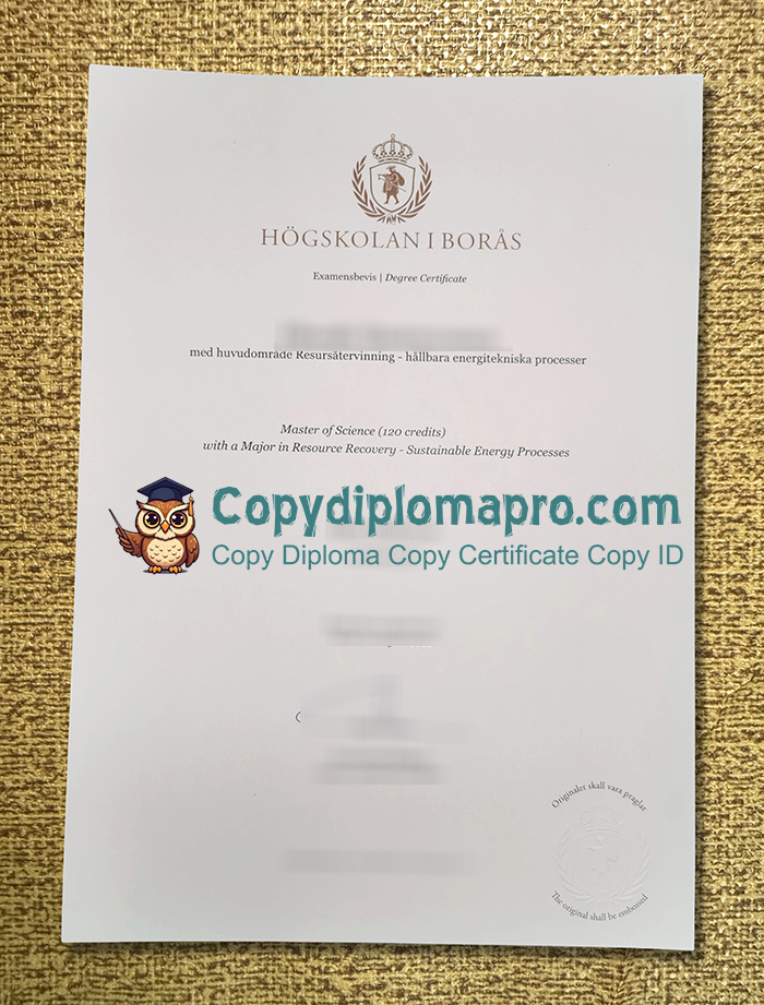 University of Borås Degree Certificate