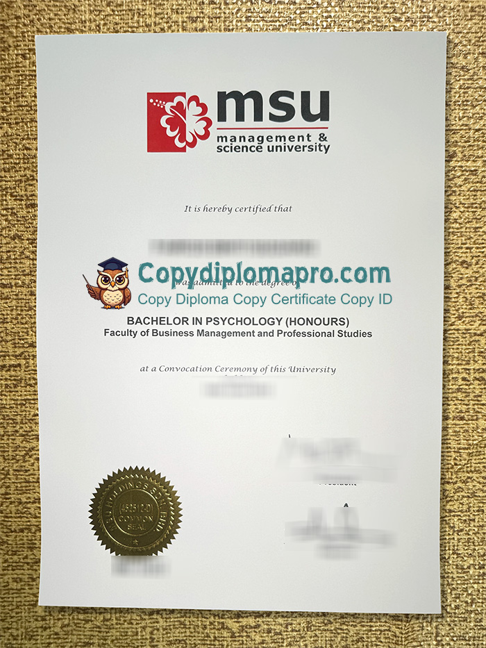 Management & Science University Diploma, MSU Diploma