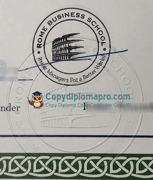 Rome Business School Diploma seal