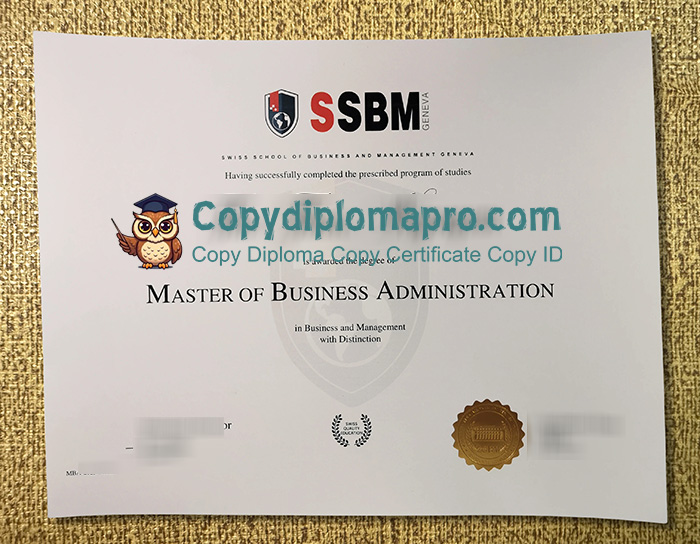 Swiss School of Business and Management Geneva Diploma, SSBM Geneva Diploma