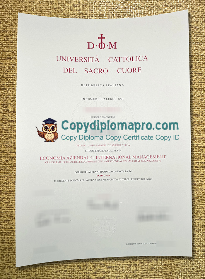 Università Cattolica del Sacro Cuore Diploma