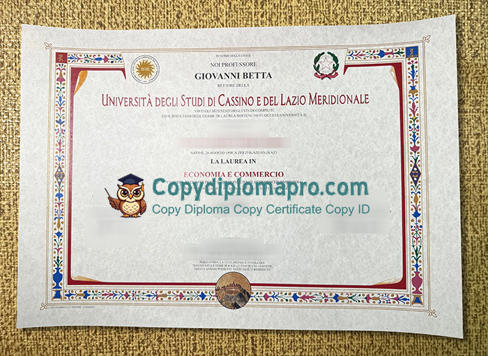 Università di Cassino Diploma