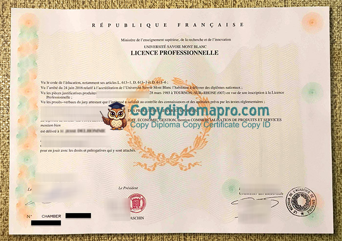 Université Savoie Mont Blanc Diploma