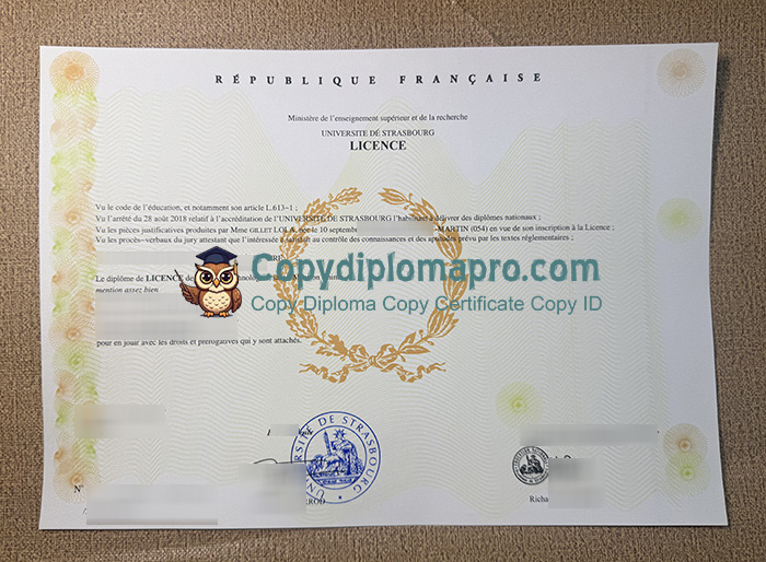 Université de Strasbourg Diploma
