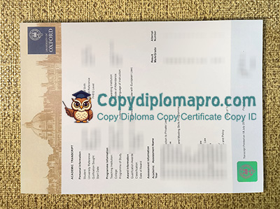 University of Oxford Transcript