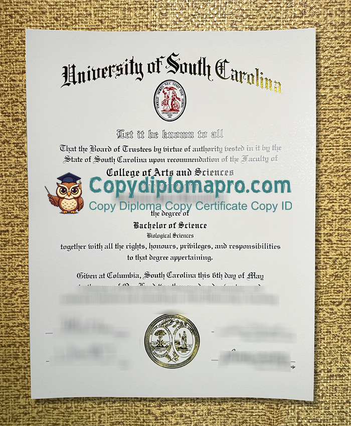 University of South Carolina Diploma, USC Diploma