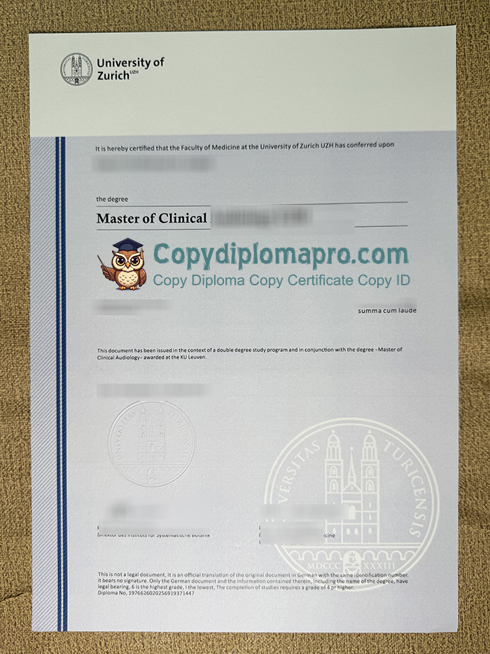 University of Zurich Diploma