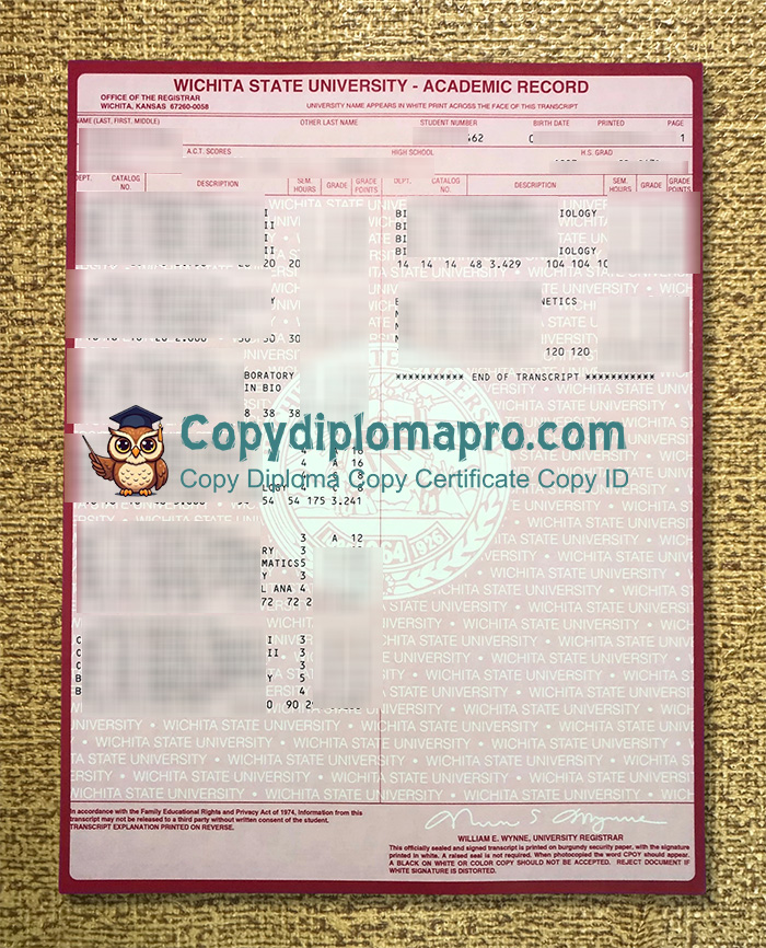Wichita State University Transcript