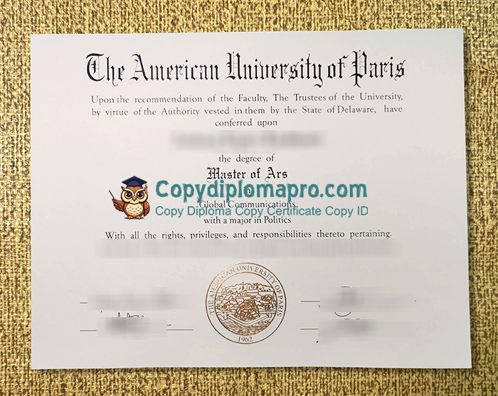 American University of Paris Diploma