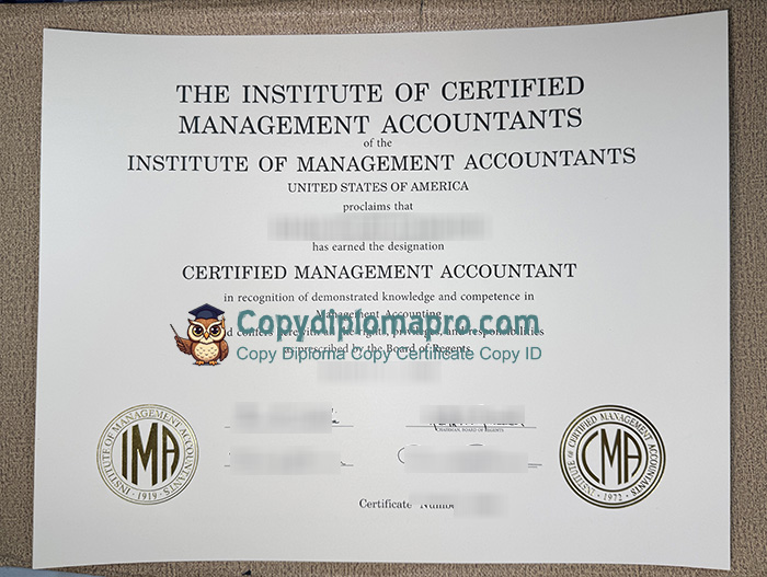 Certified Management Accountant Certificate