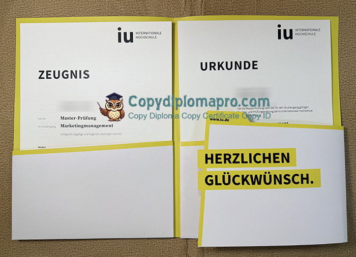 IU International University of Applied Sciences Diploma Cover
