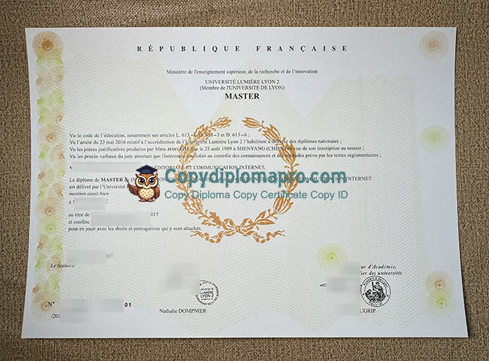 Université Lumière Lyon 2 Diploma
